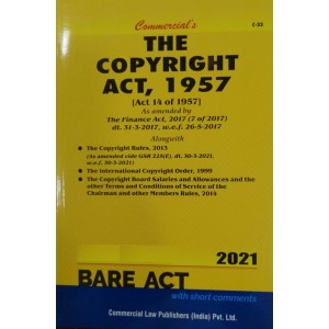 Commercial Law Publisher's The Copyright Act, 1957 Bare Act 2021